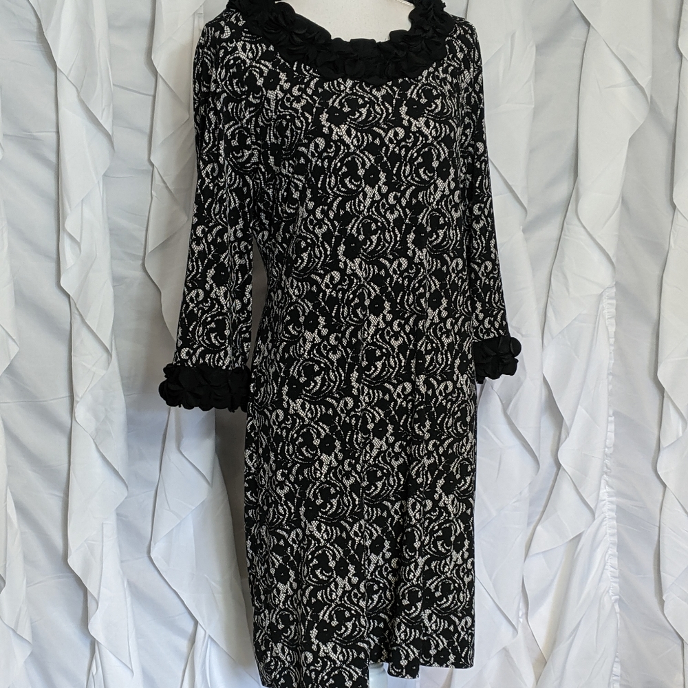 Alfani lace print shift dress